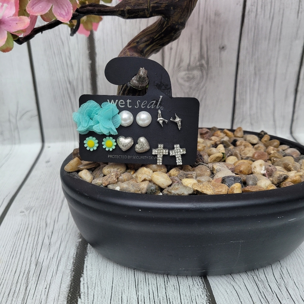 Kids Earring Set - Silver and Blue
